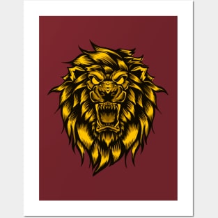 Angry Lion Head Posters and Art